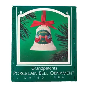 Grandparents Porcelain Bell Hallmark 1986 Ornament