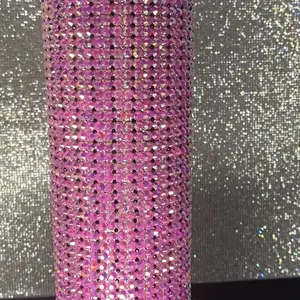 Pink and Black Blinged Tumbler for Beverages and Drinks customized