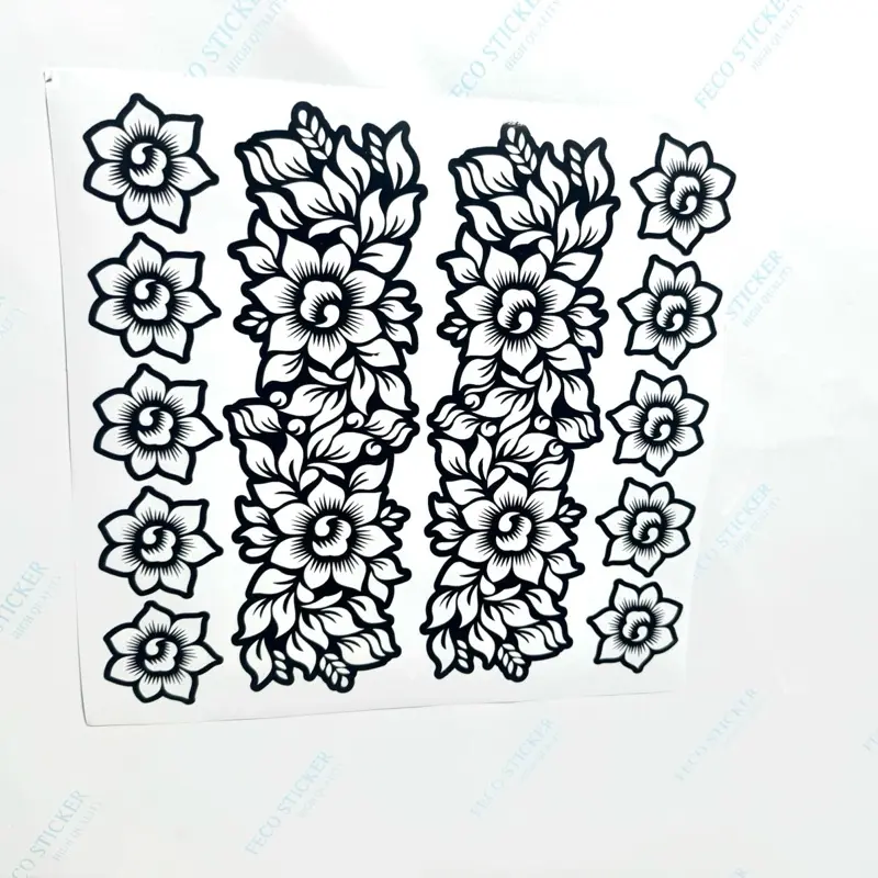 Henna Stencils Paper Sticker - Temporary Tattoo Skincare Tool with Henna Designs, Glitter Effect for Backhand, Finger Tattooing (Single Item)