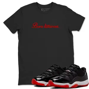 Unisex T-shirt to match Jordan 11 Bred - Born Different. 100% Cotton for Casual Wear. Comfortable Summer Unisex T-Shirt to match Jordan Sneaker. Streetwear Style. urban outfitters