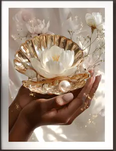 Precious Pearl Decor Print Artwork Matte Ornaments Wall Decoration Room Artistic Photo