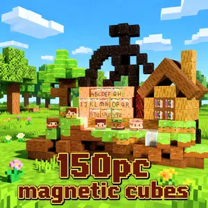 Light-Up Magnetic Building Cubes 150pcs Upside Down Stranger Moiuyrt Things Lighting 3D Magnetic Blocks for STEM ADHD Children Christmas Gift for Boys Girls Ages 3+