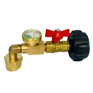 Refill Adapter with Valve Gauge Fill 1 Pound Bottles from 20lb Tank
