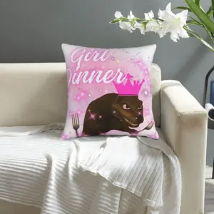 1pc for Otto Girl Dinner sticker barbie Rapunzel meme-- Otto barbie movie 18in x 18in double-sided printing Throw Pillow Cover, Softness, Comfort, Non-fading,perfect for any home decor,No Pillow Insert