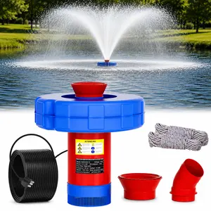 15000 GPH Pond Fountain Aerator - Fully Automatic 110V, 750W (1HP) Floating Pumps and Pond Aerator for Large and Small Outdoor Ponds and Lakes - Pountain aerator with 100Ft Power Cord (Silver)