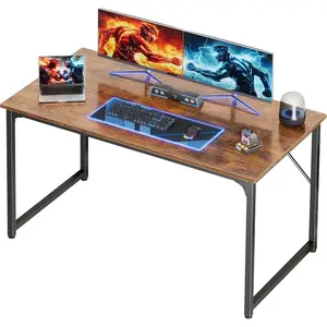 X 24 Inch Computer Desk with Deeper Desktop, Gaming Office Writing Work Desk for  Office, Study, Bedroom, Work from , Metal Frame, Rustic Brown
