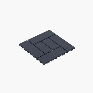ZZ Style 12" Patio Deck Tiles, DIY Module Interlocking Decking Tiles Floor Tile,Easy and Quick Installation Court Tiles for Porch Poolside Balcony Backyard 44pcs DARK GRAY