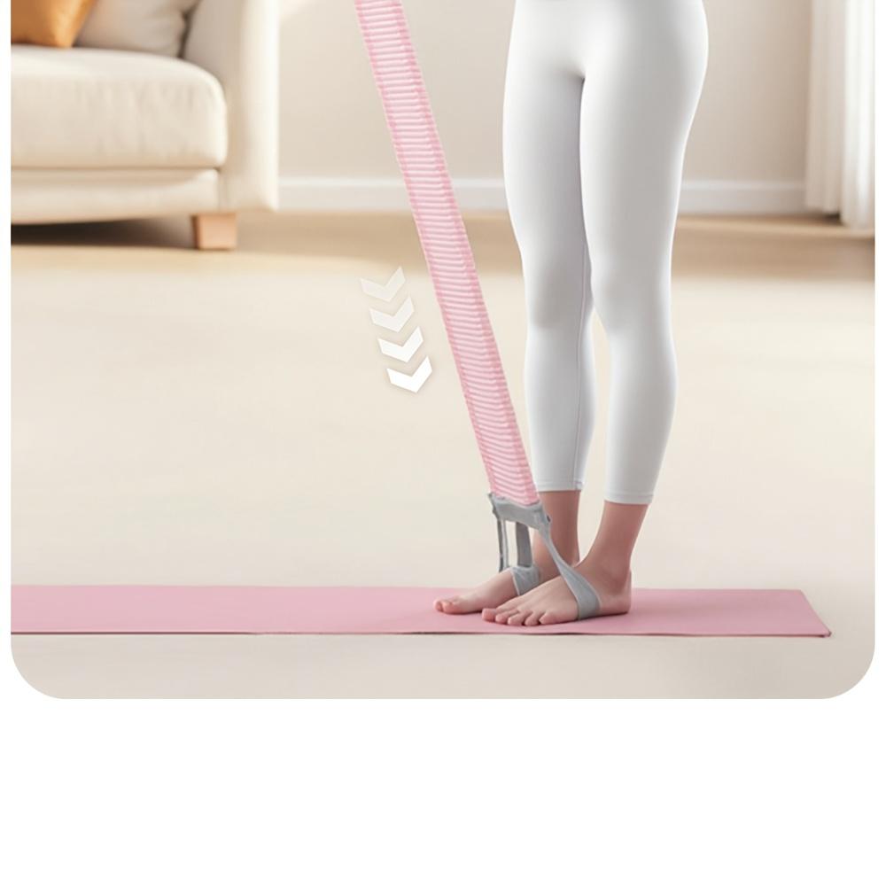 1pc New Multi-Functional Fabric Foot Pedal Resistance Band, Yoga Assistance Pull Rope, Sit-Up Training Leg Stretching Band, Elastic Rope for Abdominal and Arm Fitness Equipment, for Core, Full Body, and Leg Strength Training