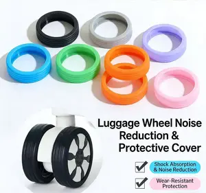 8 Pcs Upgrade Luggage Wheel Covers for Carry On Suitcases Wear Resistant Anti Noise Silicone Covers for 2 2 4 Spinner Wheels Black