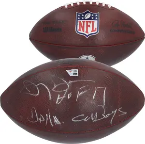 Jerry Jones Dallas Cowboys Autographed Game-Used Football from the 2023-24 NFL Season with Multiple Inscriptions - #87 - Fanatics Authentic Certified