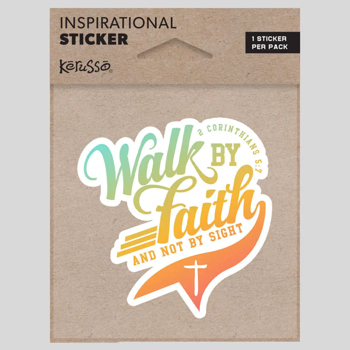 Kerusso Walk by Faith Script Adhesive Stickers for DIY Scrapbooking & Stamping