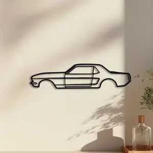 1pc 1964 Ford Mustang Metal Wall Art, 1964 Ford Mustang Statue Mural, Perfect for Garage Wall, Living Room Wall, Office Wall, Christmas Decor, Ideal Gift for Car Enthusiasts, Durable Metal