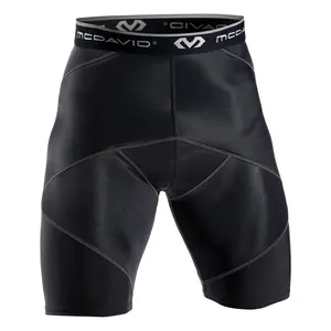 McDavid Cross Compression™ Short with Hip Spica - Black, 80% Nylon 20% Spandex, hDc Moisture Management, 6-thread Flat-lock Technology