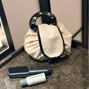 Lazy Large Capacity Cosmetic Bag Portable Travel Storage Bag Waterproof Drawstring Toiletry Bag for Women Girls