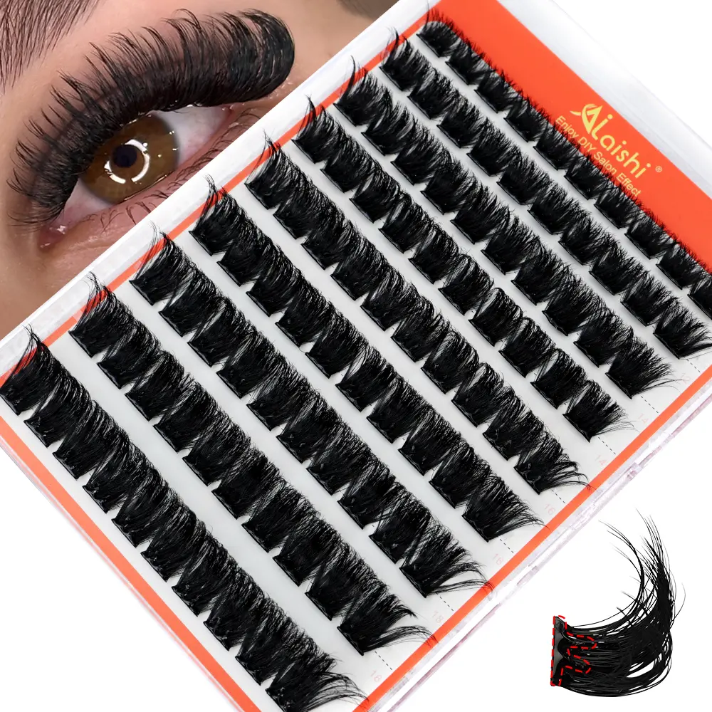 【Best Choice】AlLAlSHI No-Glue Individual Makeup Lash Kit, Jelly-Coated Self-Adhesive False Eyelashes, Beginner-Friendly with Tweezers for Easy Application back to school