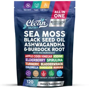 Clean Nutra Sea Moss, Black Seed Oil, Ashwagandha & Botanical Minerals for Daily Immune, Thyroid & Whole-Body Wellness Support Capsules – Multimineral