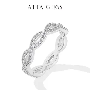 ATTAGEMS Classic Lab-Created Moissanite Ring for Women Men Unisex S925 Sterling Silver Wedding Band Daily Jewelry Set R313