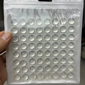 Transparent Decorative Keyboard Stickers, Office Convenience, Nail Art Protection, Gaming Aid, Table Chair Mat, Noise Reduction, 64 Pieces, Diameter 1.2cm