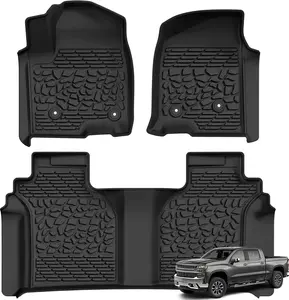 YITAMOTOR Floor Mats for Chevrolet Malibu/Silverado/GMC Sierra, All Weather Protection Car Mats TPE Accessories