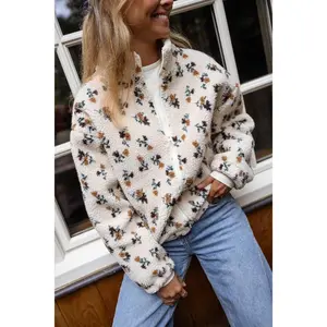 Ecru Floral Alice Fleece Jacket