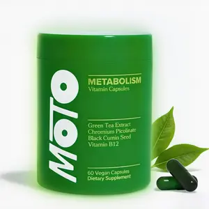 MOTO Metabolism-Boosting Vegetarian Capsules, 60 Count, Infused with Green Tea Extract and Vitamin B12