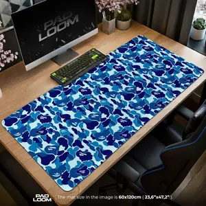 Mouse Pad - Blue Camo Hypebeast Gaming Desk Mat, Anime Mouse Pad, Desk Mat, pc accessories.