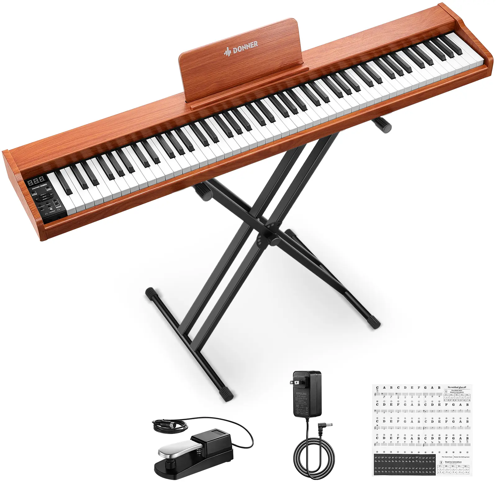 Donner DEP-1S 88 Key Velocity-Sensitive Electronic Piano with X-Stand, 88 Demo Songs, USB Connectivity for Beginners & Classrooms Donner DEP-1S 88 Key Velocity-Sensitive Electronic Piano with X-Stand, 88 Demo Songs, USB Connectivity for Beginners & Classrooms