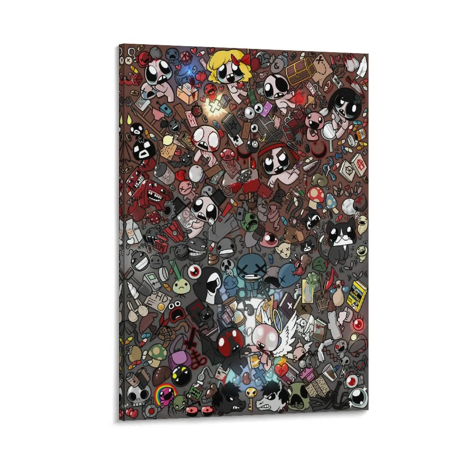 The Binding of Isaac Canvas Print Poster - Wood Frame Option, Bedroom & Office Wall Decor, Home Supplies Gift Ornament, Artistic