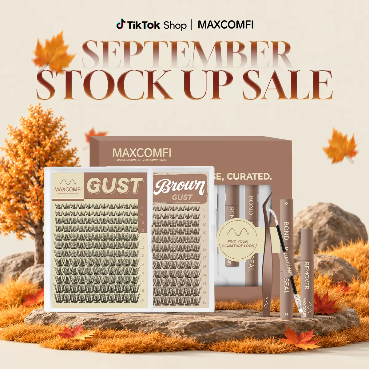 GUST Maxcomfi DD Curl Cluster 2.0 Multi-Pack Acrylic Resin Eyelash Clusters, Natural Layered, Waterproof, Cryproof, Long-Lasting Makeup for Parties, Mother Gifts