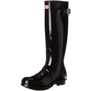 Hunter Womens Original Tall Gloss Rain Boots - Black - 10 WFT1000RGL-BLK-10-L2