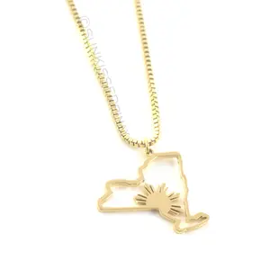 New York Filipino Sun Outline Necklace