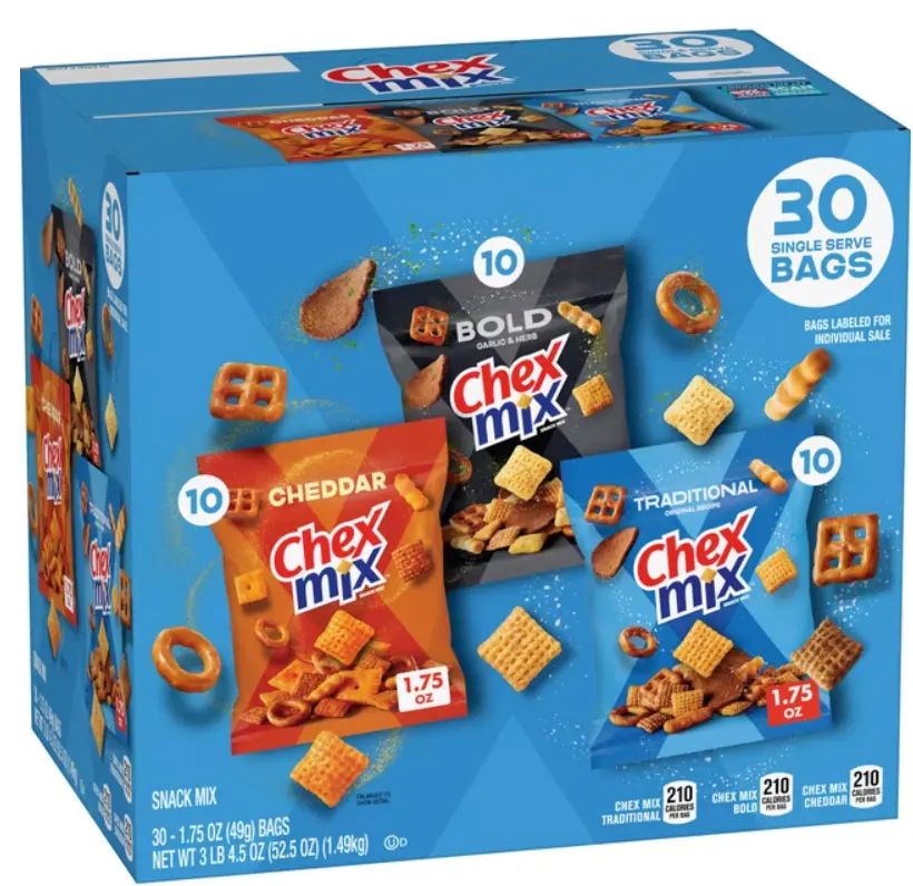 Chex Mix Savory Snack Mix Variety, 1.75 oz., 30 pk