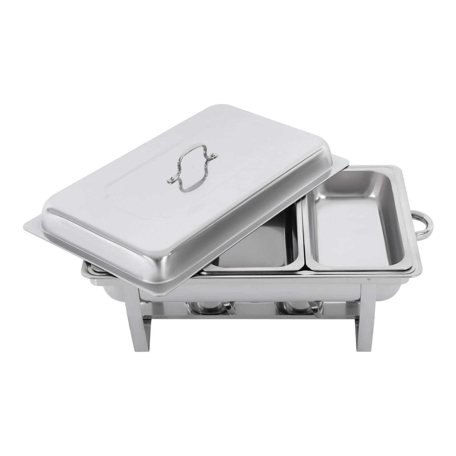 3 Pan Chafing Dish Buffet Set Stainless Steel Food Warmer Set Rectangular Buffet Server with Lid 3 Pan Chafing Dish Buffet Set Stainless Steel Food Warmer Set Rectangular Buffet Server with Lid