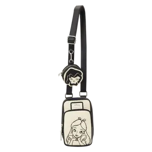 Loungefly Sketch Cell Phone Sling Crossbody Bag with Smiling Flower Coin Bag