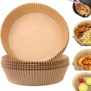 Air Fryer Disposable Paper Liners - 50/100/200PCS Non-Stick Oil-Proof Parchment Paper for Baking, Roasting, and Food Wrapping