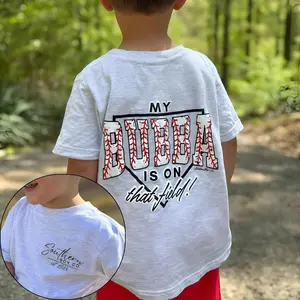 [Made in USA] Youth and Adult My Bubba on that Field Baseball shirt, Little League Game Day T-Shirt, Camo Hunting shirt for kids, Family Shirt, Baseball Southern Boy Style Humor Tee, Unisex Classic Fit 100% Cotton Comfortable Casual Tee