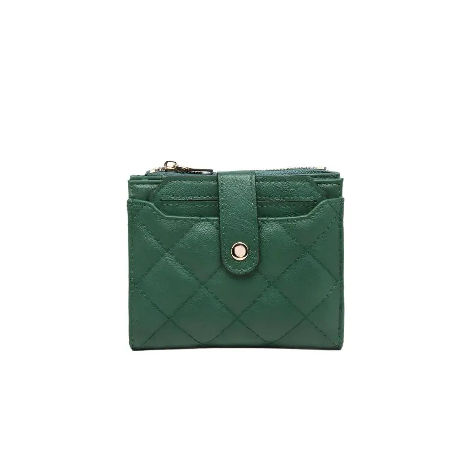 Melody Vegan Quilted Wallet- Green