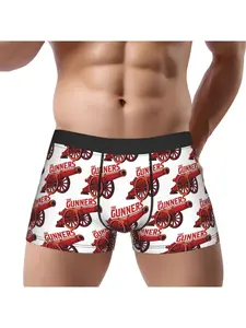 1pcs Gunners Poster Print Underpants Homme Panties Male Underwear Ventilate Shorts Boxer Briefs