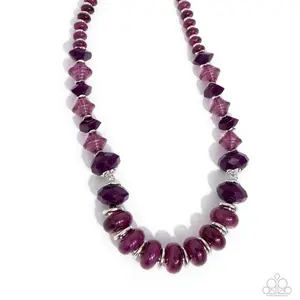 Swift Shimmer - Purple Beaded Necklace with Sparkling Beads and Elegant Design