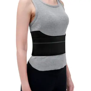 Broken Rib Brace for Women - Compression Chest Binder for Cracked Ribs Support & Chest Pain Relief - Rib Belt for Bruised Rib Cage (Black, Fits 30"-45")