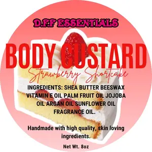 DFF Essentials Body Custard - Moisturizing Body Butter with Shea Butter Beeswax & High-Quality Ingredients 8oz Daily Moisturizer for Soft Hydrated Skin
