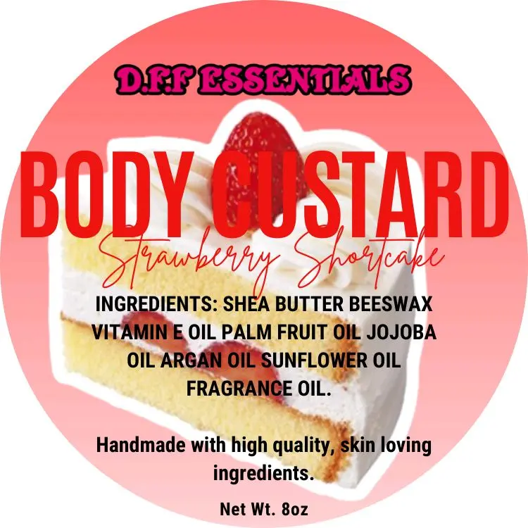 DFF Essentials Body Custard - Moisturizing Body Butter with Shea Butter Beeswax & High-Quality Ingredients 8oz Daily Moisturizer for Soft Hydrated Skin