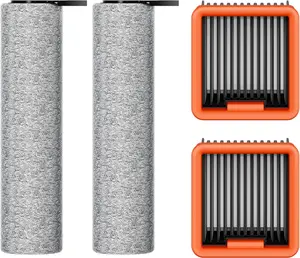 Uwant Roller Brush and Filter Replacement Compatible with D100 Cordless Wet Dry Vacuum Cleaner, Replacement Parts Including 2 Brush Rollers, 2 Filters