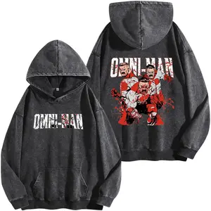 Omni-Man Invincible Washed Hoodie, Retro Superhero Graphic Tee, Vintage Comic Streetwear Shirt, Oversized Heavy Cotton Unisex Apparel, Dark Action Fan Gift