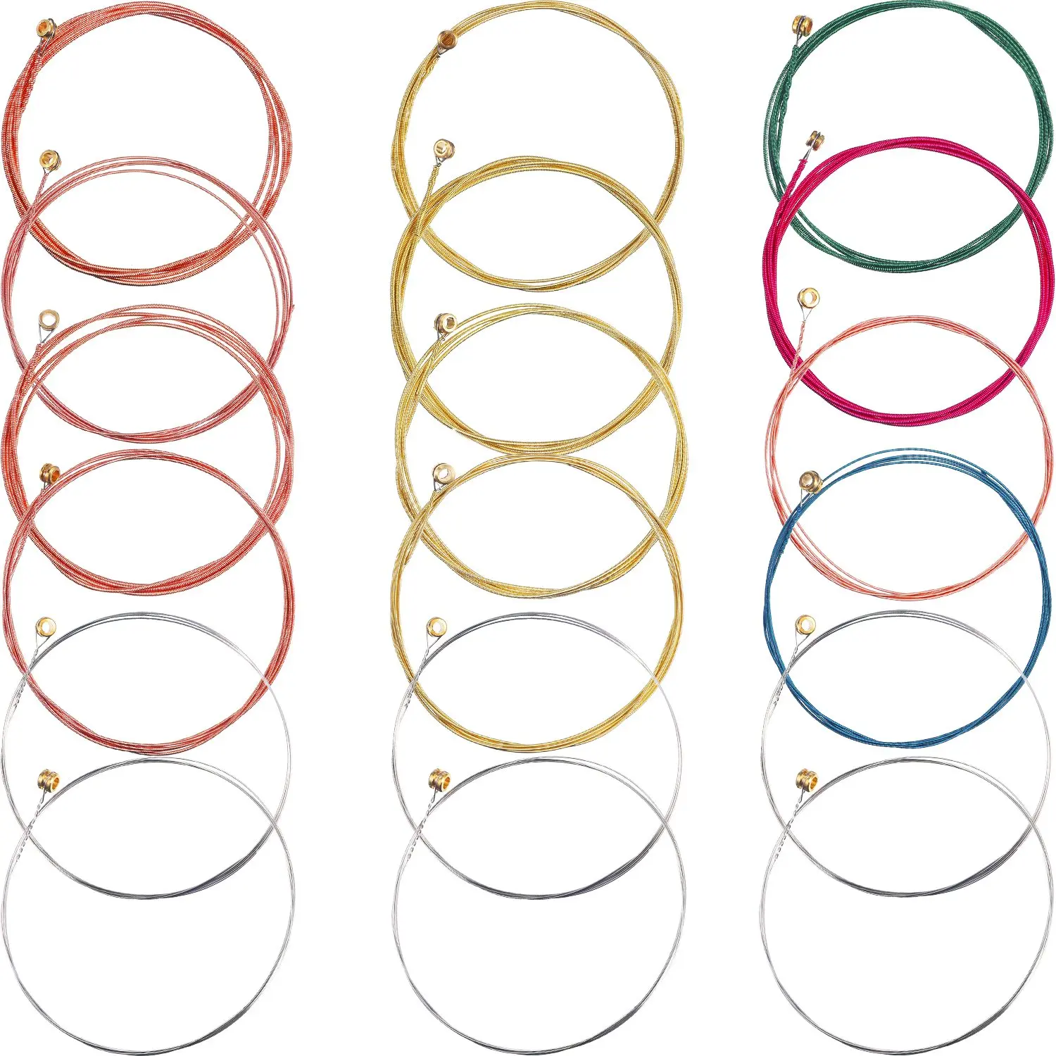 3 Sets Acoustic Guitar Strings Replacement Kit, 6 Steel Strings Per Set, Guitar Accessories for Beginners & Guitar Players