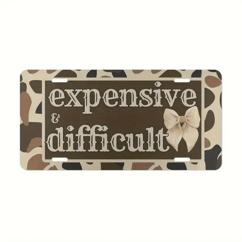 6x12 Inch Rustic Western Heavy-Duty Aluminum Custom Speciality Plaques & Signs - Antique Style Fancy License Plate, Personalized Home Decor with Intricate Text, Camo Bow, Bull Head, Vehicle Truck Accessories