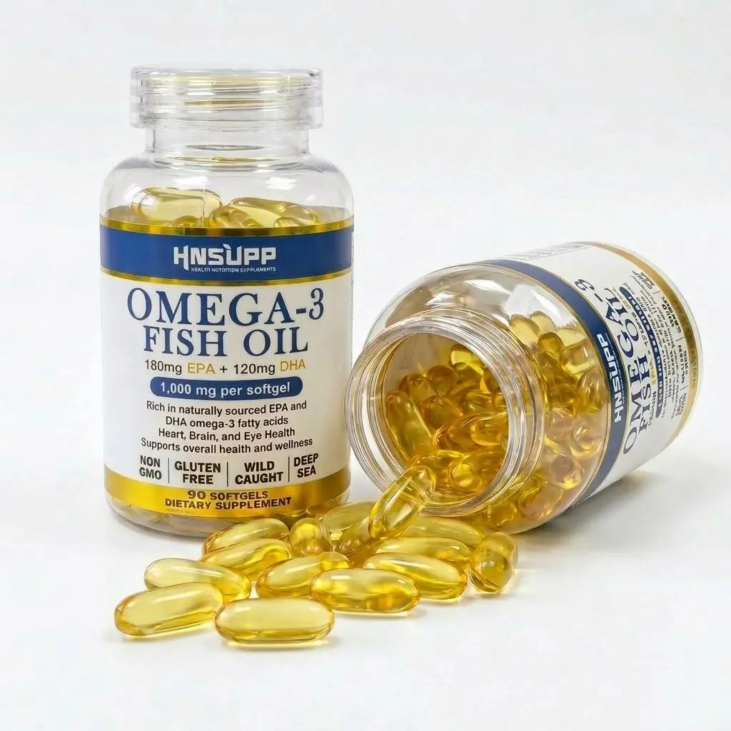 Premium Omega-3 Fish Oil Softgels (90 Capsules) - Natural EPA & DHA Cognitive Essential Fatty Acid Nutritional Supplements for Adults - Heart & Brain Support, Wild Deep Sea Sourced, Gluten Free, 24 Months Shelf Life, Joint Relief