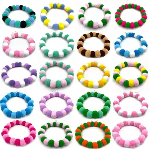 15pcs New Pet Dog Bow Tie Rainbow Flower Hair Ball Necklace Collar Pet Dog Cat Bowties Neckties Dog Grooming Accessories