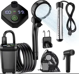Portable Shower for Camping with Heater - Rechargeable Camping Shower with Intelligent LED Display, 4 Spray Modes, 8800mAh Battery, Electric Portable Outdoor Shower for Travel, Pet Bathing
