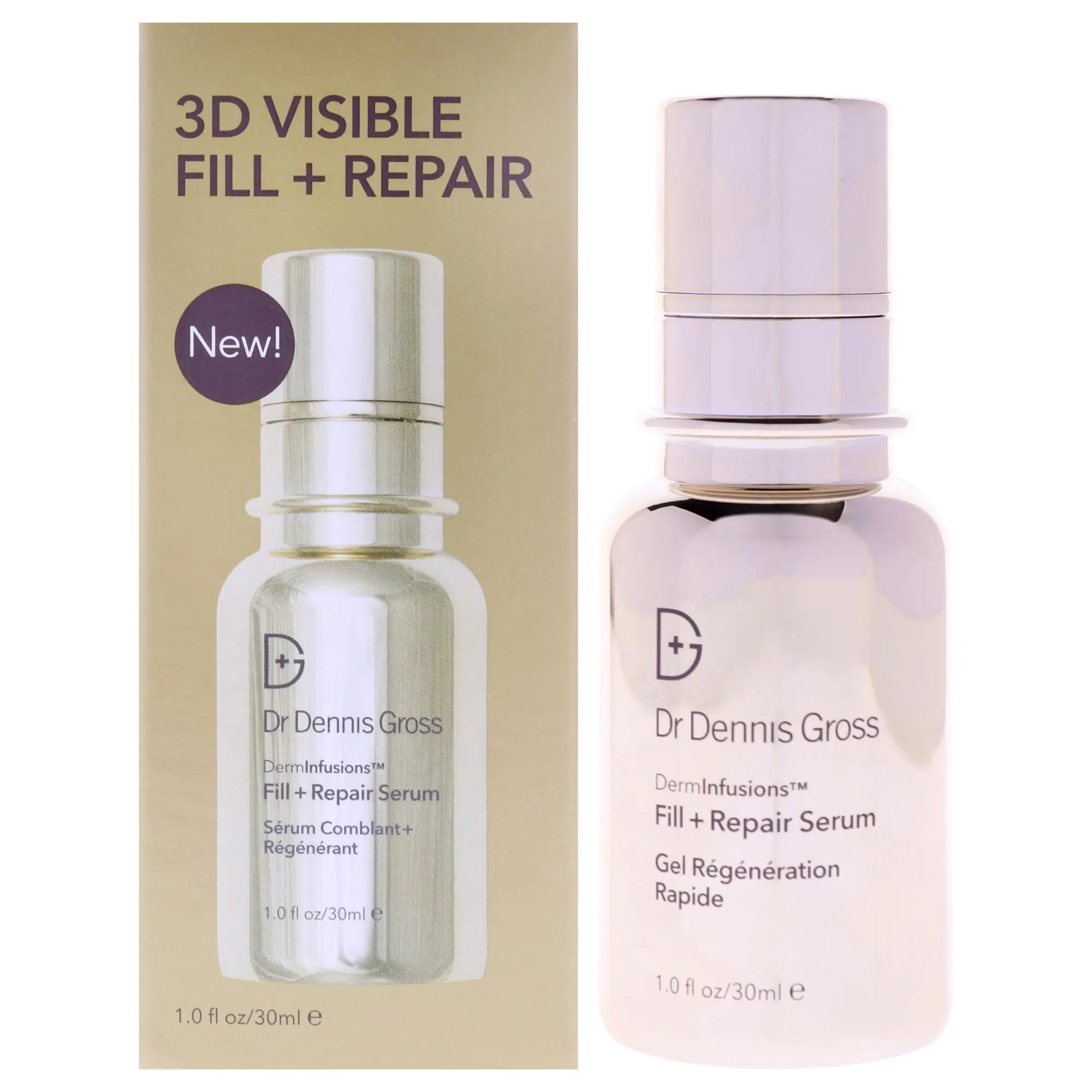Dr. Dennis Gross DermInfusions Fill Plus Repair Serum, Unisex Targeted Care Serum, 1 fl oz (30ml) 1 to 1.9 fl oz Bottle